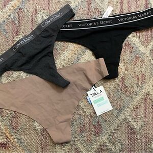 Lot of 3 XL new thongs VS, CK, TALA No panty line Thong 2XL measures like xl